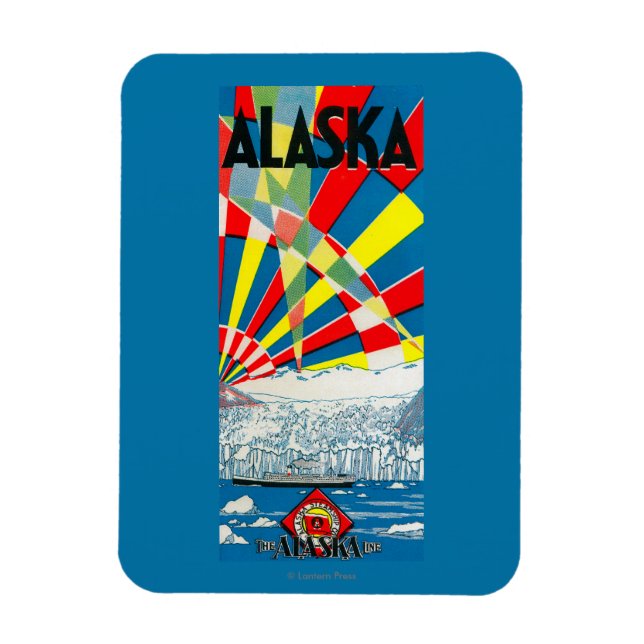 Ímã Poster do Alaska Line Steamship (Vertical)