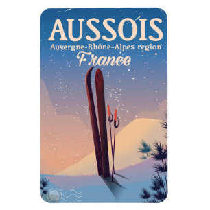 Ímã Poster do esqui de Aussois Auvergne-Rhône-Alpes