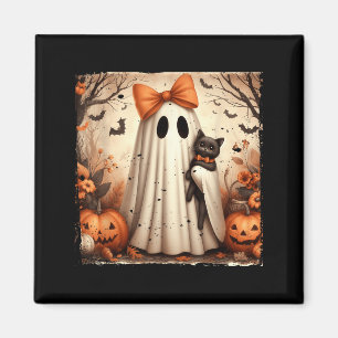 Imã Poster do Fantasma do Halloween Segurando Gatinho