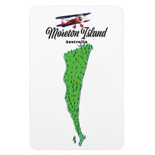 Ímã poster do mapa da Austrália na Ilha de Moreton