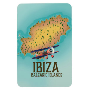 Ímã Poster do mapa de Ibiza Balearic Island