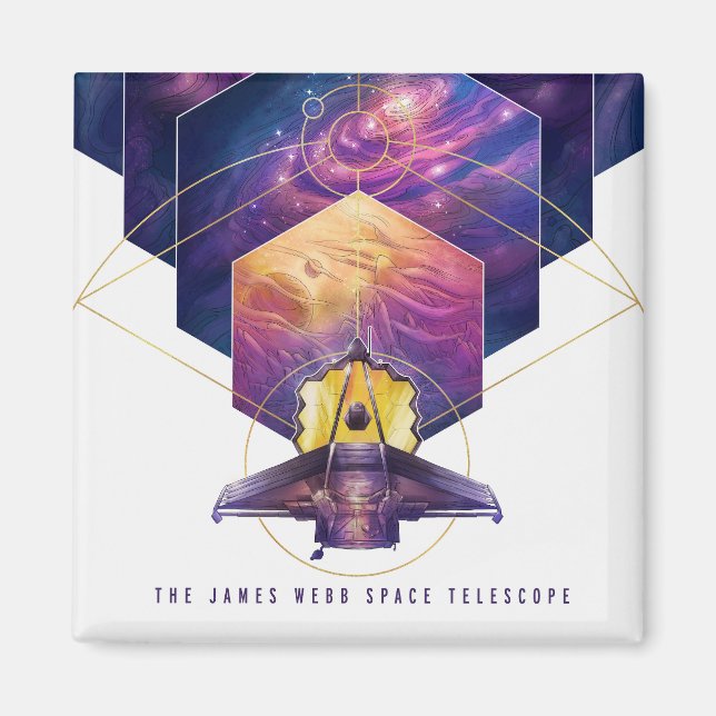 Imã Poster do Telescópio Espacial James Webb. (Frente)