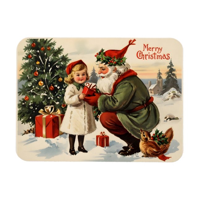 Ímã poster natal vintage (Horizontal)