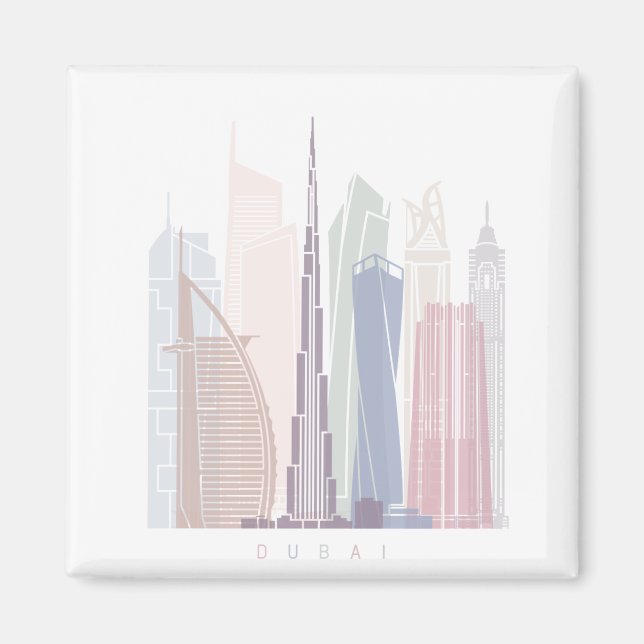 IMÃ POSTER PASTEL DE SKYLINE DUBAI (Frente)