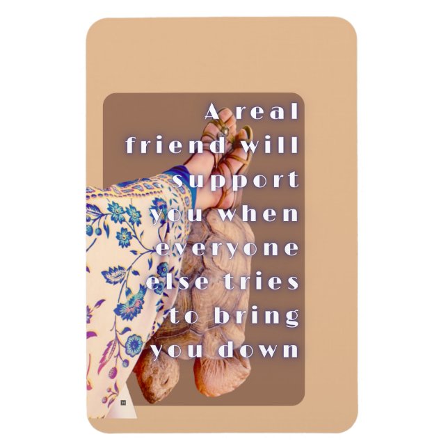 Ímã Poster REAL AMIZADE Lady e sua Tortoise (Vertical)