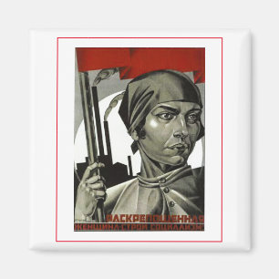 Imã Poster soviética Poster de Arte Mulher Forte