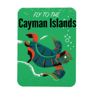 Ímã poster viagens vintage das Ilhas Cayman