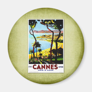 Imã Poster vintage Cannes France do viagem