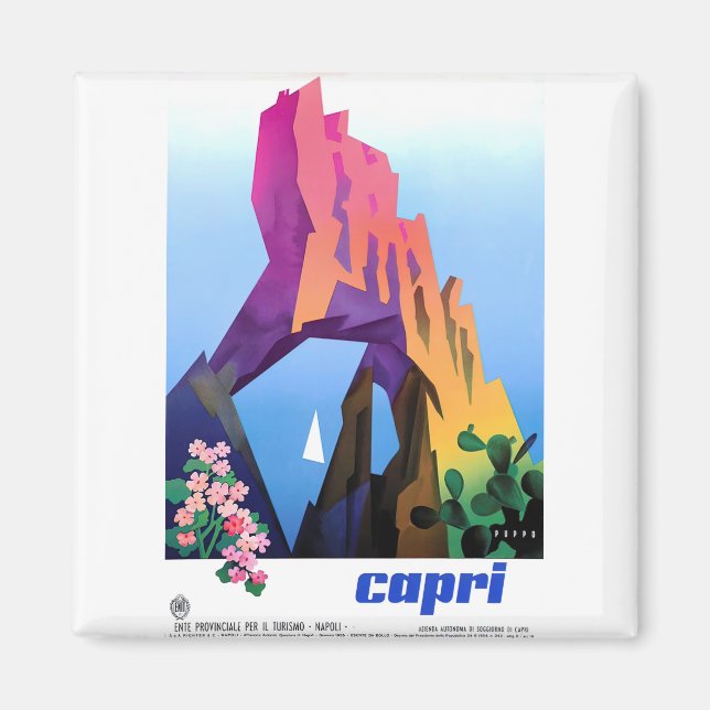 Imã poster vintage capri (Frente)