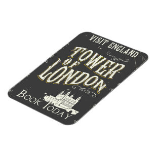 Ímã poster vintage da Torre de Londres da Inglaterra