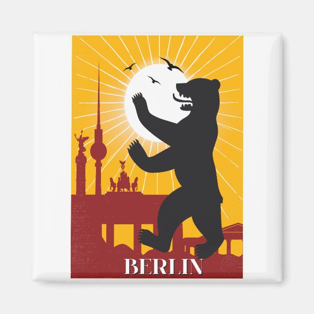 Imã Poster vintage de Berlim (Frente)