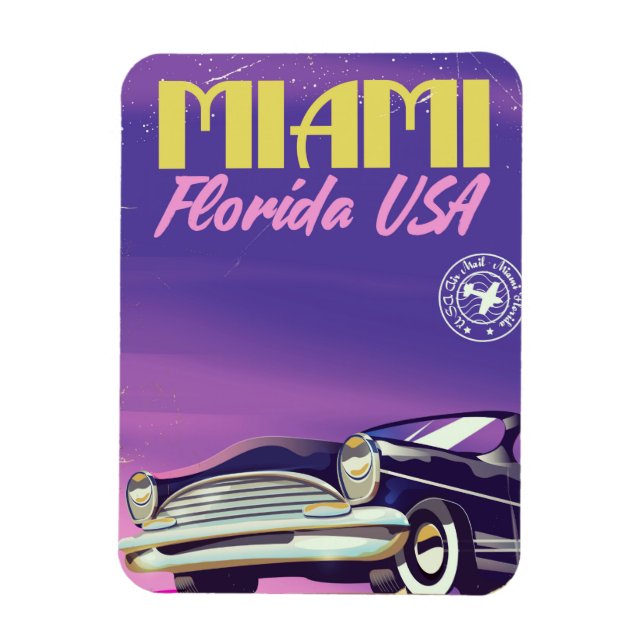 Ímã Poster vintage de Miami Florida USA (Vertical)