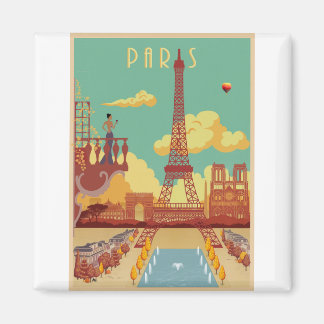 Imã Poster vintage de Paris