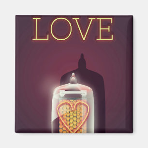 Imã poster vintage 'Love' do Nixie Tube