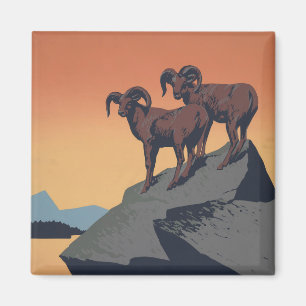 Imã Poster vintage Promovendo Viagem Para Parques Naci