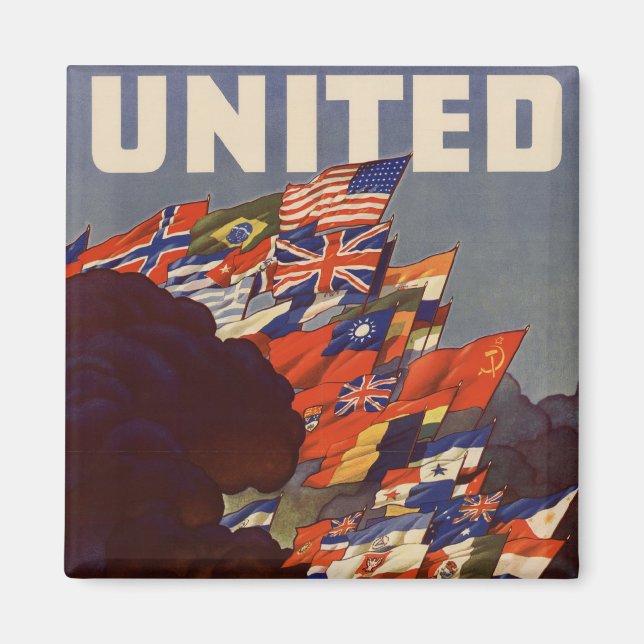 Imã Poster vintage WWII (Frente)