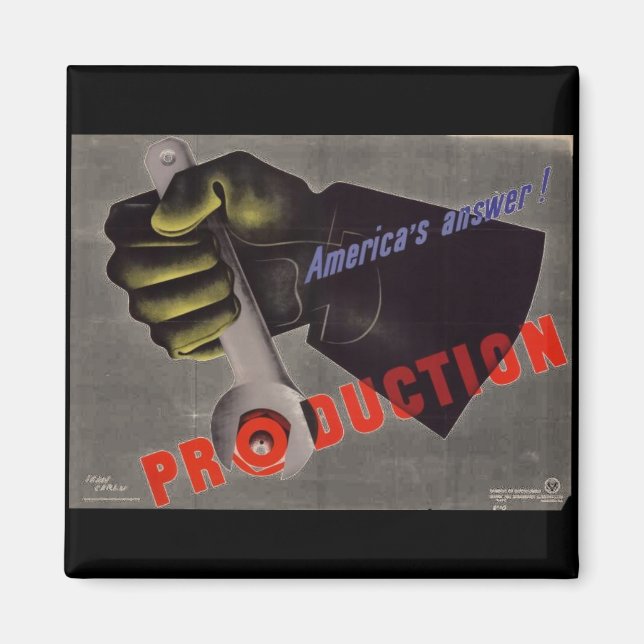 Imã Poster vintage WWII (Frente)