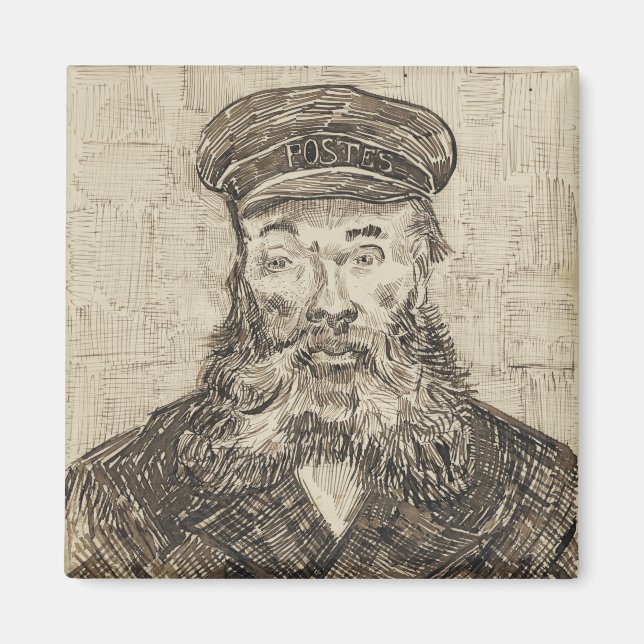 Imã Postman Joseph Roulin (Sepia Sketch) (por van Gogh (Frente)