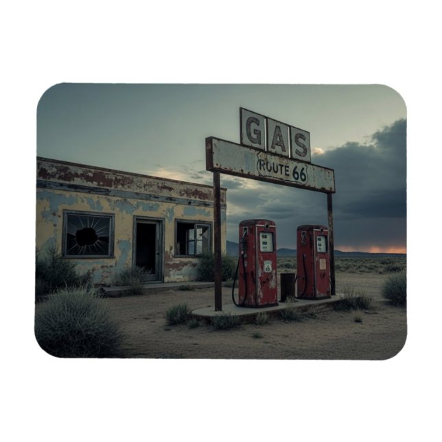 Ímã Posto de gasolina da Rota 66 (Horizontal)
