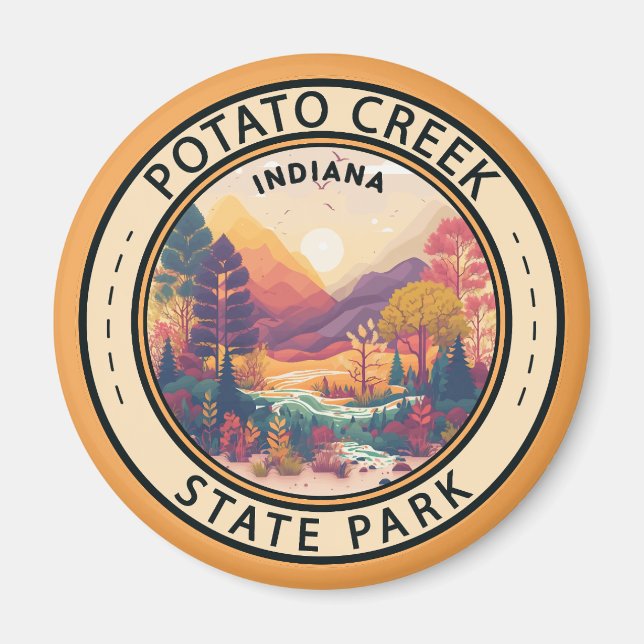 Imã Potato Creek State Park Indiana Emblem (Frente)