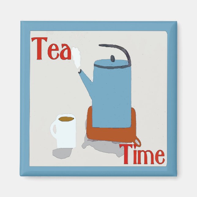 Imã Pote Azul Tea Time (Frente)