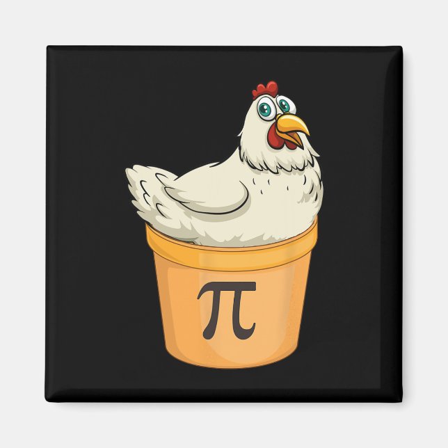 Imã Pote De Galinha Pie Engraçado Matemática Pun Pote  (Frente)