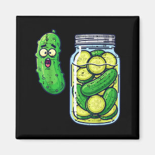 Imã Pote de Pepino Chocado Meme Engraçado Humor Alimen