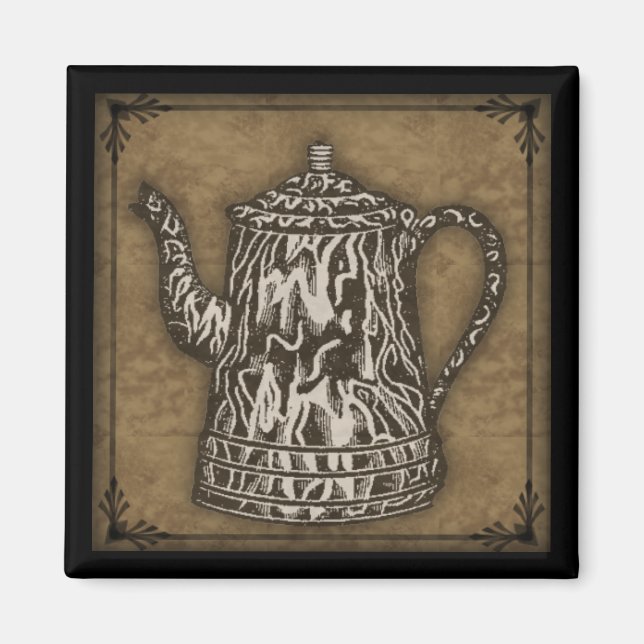 Imã Pote Primitivo De Café. (Frente)