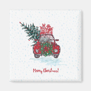 Imã Pouco carro vermelho do Natal
