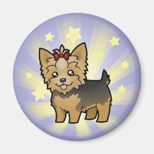 Imã Pouco yorkshire terrier da estrela (cabelo curto &