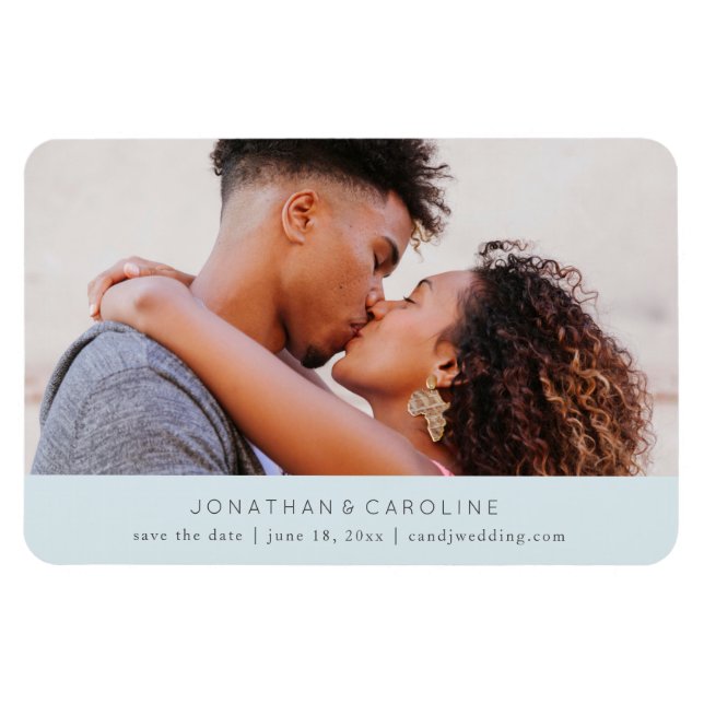 Ímã Poupe a data minimamente simples, grande azul foto (Horizontal)