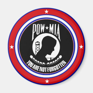IMÃ POW MIA - VERMELHO BRANCO E AZUL