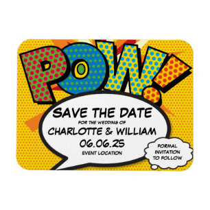 Ímã POW Save the Date FunModern Colorful