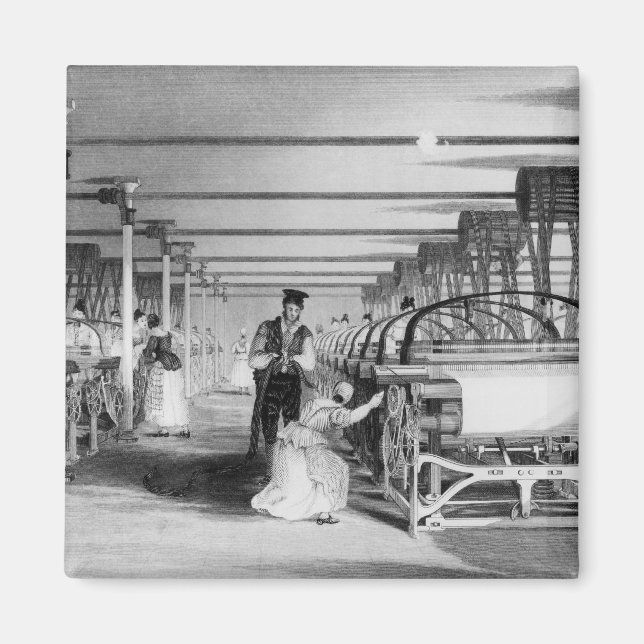 Imã Power Loom Weaving, gravado por J. Tingle, 1835 (Frente)
