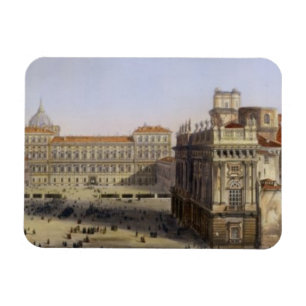 Ímã Praça Castello, Turin, gravado por F. Citterio (c