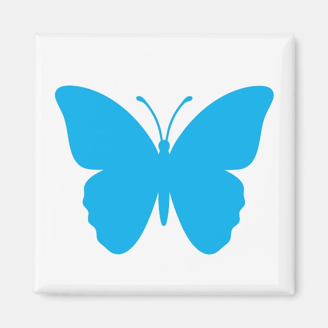 Imã Praça da Borboleta Azul em Forma Quadrada (Frente)