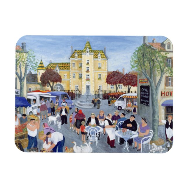 Ímã Praça da Cidade em Burgundy (Horizontal)