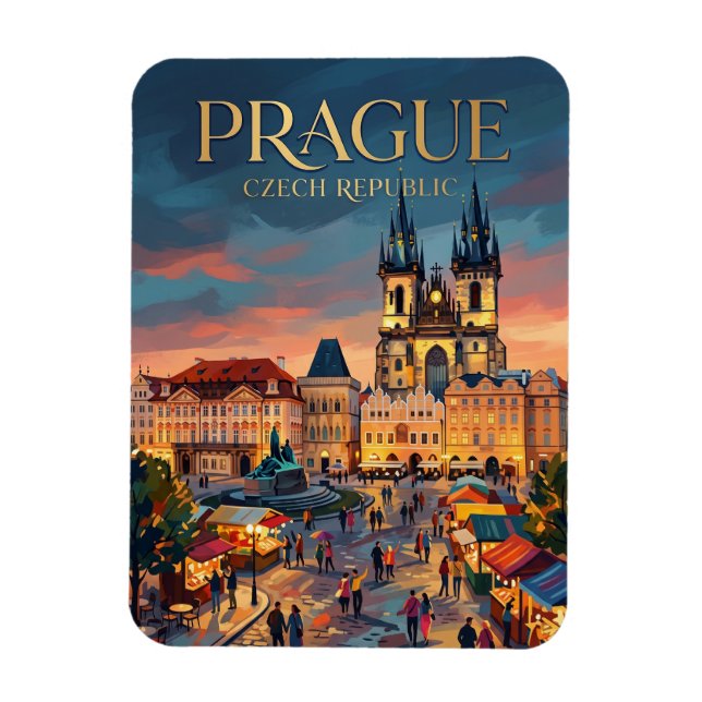 Ímã Praça da Cidade Velha, Praga República Tcheca (Vertical)
