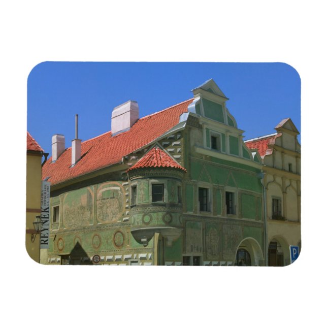 Ímã Praça da cidade velha rodeada por casas Renascenti (Horizontal)