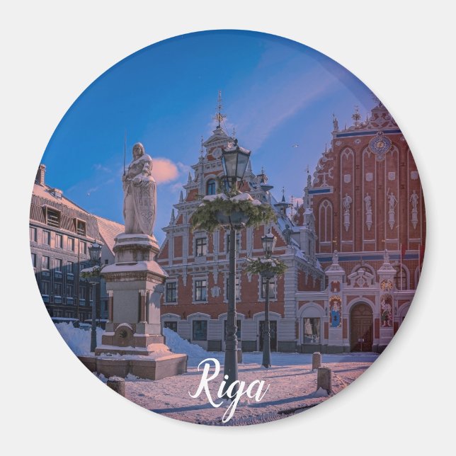 Imã Praça da Prefeitura de Riga na Praça de inverno (Frente)