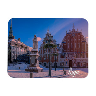 Ímã Praça da Prefeitura de Riga na Praça de inverno