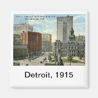 Praça da Prefeitura, Detroit MI 1915 Vintage