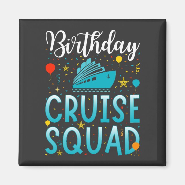 Imã Praça das Férias Cruzadas de Birthday Cruise Squad (Frente)