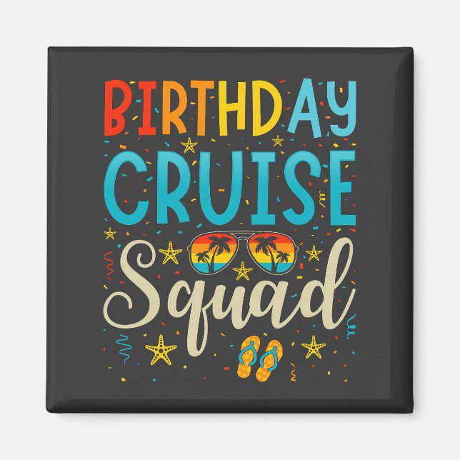 Imã Praça das Férias Cruzadas de Birthday Cruise Squad (Frente)