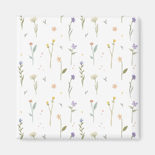 Imã Praça Floral Primavera do Padrão de Flor (Frente)