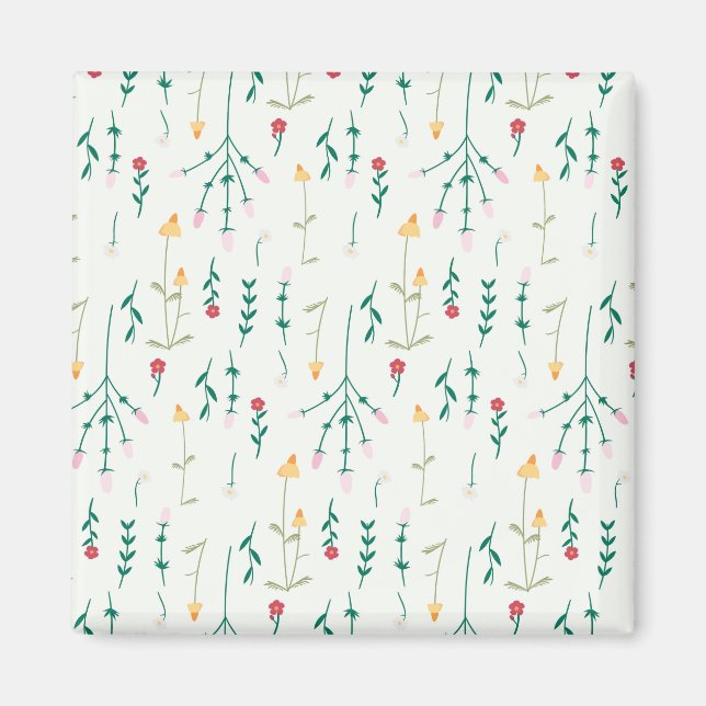 Imã Praça Floral Primavera do Padrão de Flor (Frente)