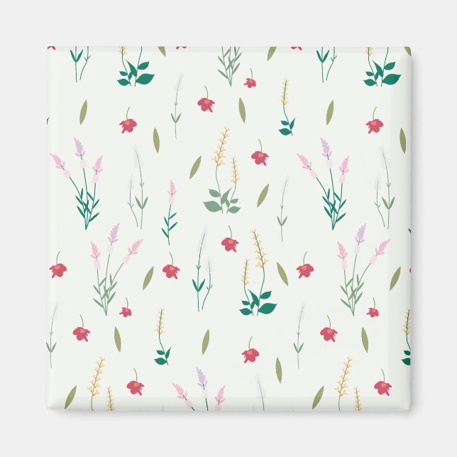 Imã Praça Floral Primavera do Padrão de Flor (Frente)