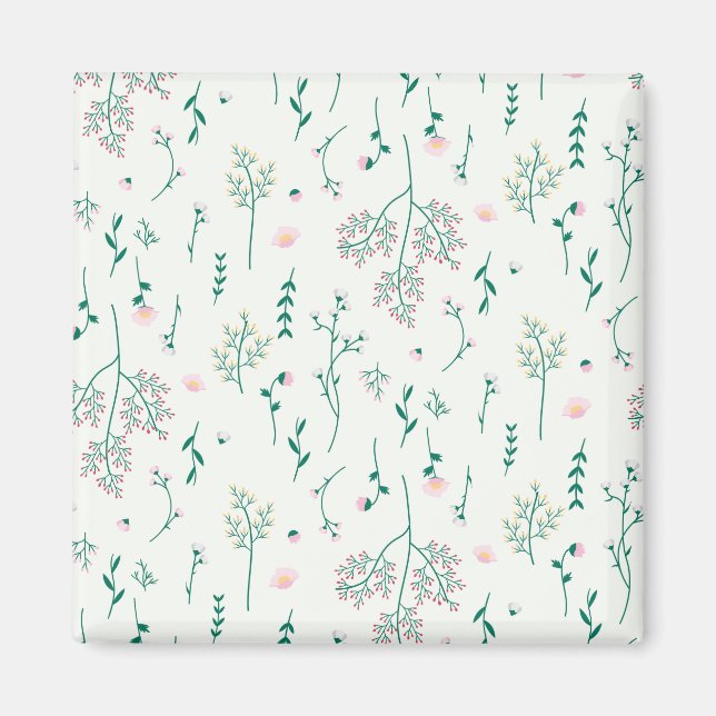 Imã Praça Floral Primavera do Padrão de Flor (Frente)