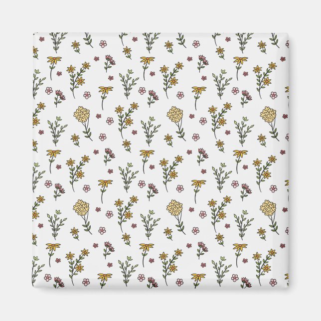 Imã Praça Floral Primavera do Padrão de Flor (Frente)