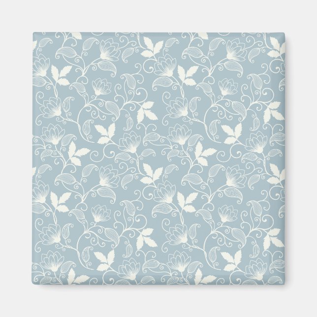 Imã Praça Floral Primavera do Padrão de Flor (Frente)